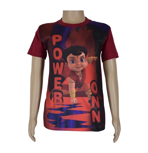 Super  Bheem Sublimation T-shirt Maroon 