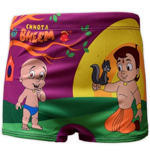 Chhota Bheem Boys Swim Shorts - Pink and Green