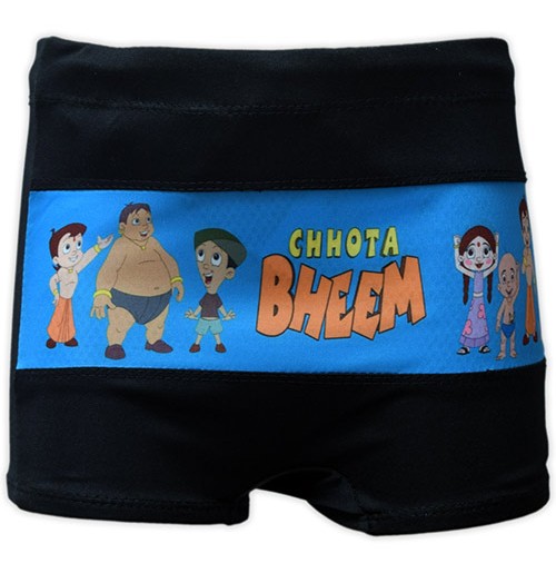 Chhota Bheem Boys Swim Shorts - Black and Blue