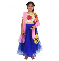 Ethnic Wear - Girls Ghagra Choli 4 Pc Set