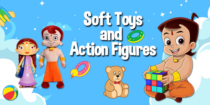 action figures and soft toys